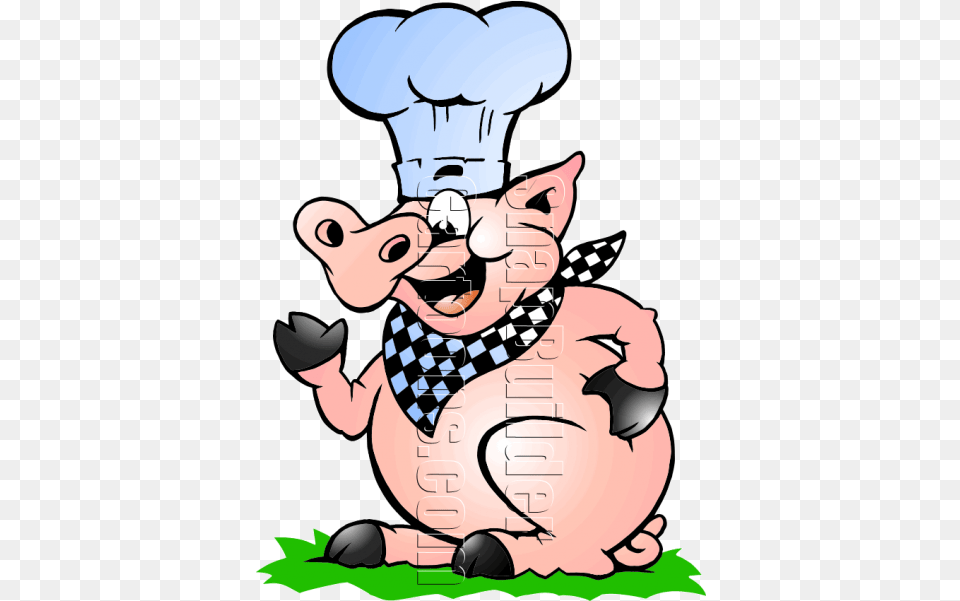 Chef Pig Bbq Mascot Logo Pig Chef With Menu Clipart, Baby, Person, Face, Head Free Png Download