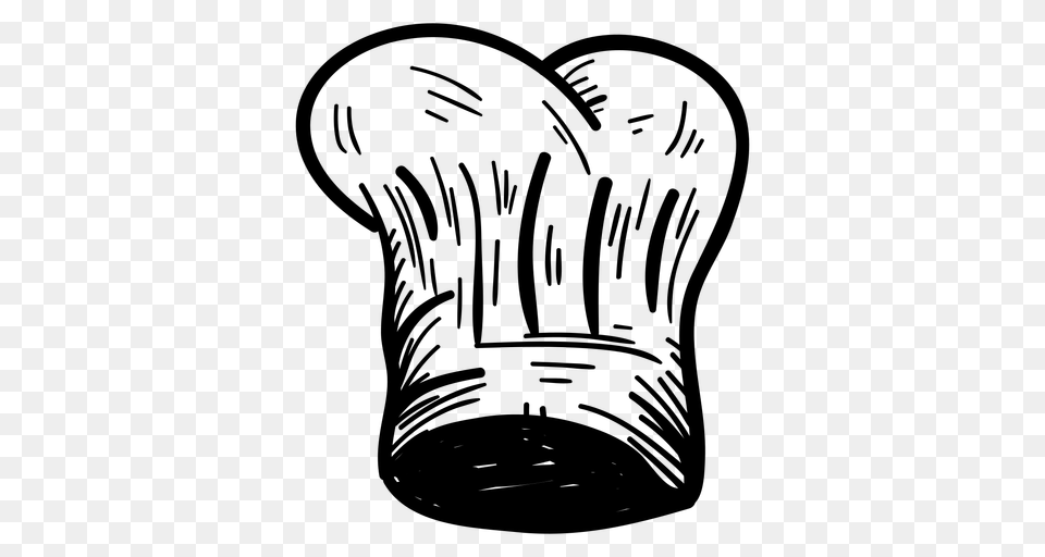 Chef Toque Hat Hand Drawn, Gray Free Png