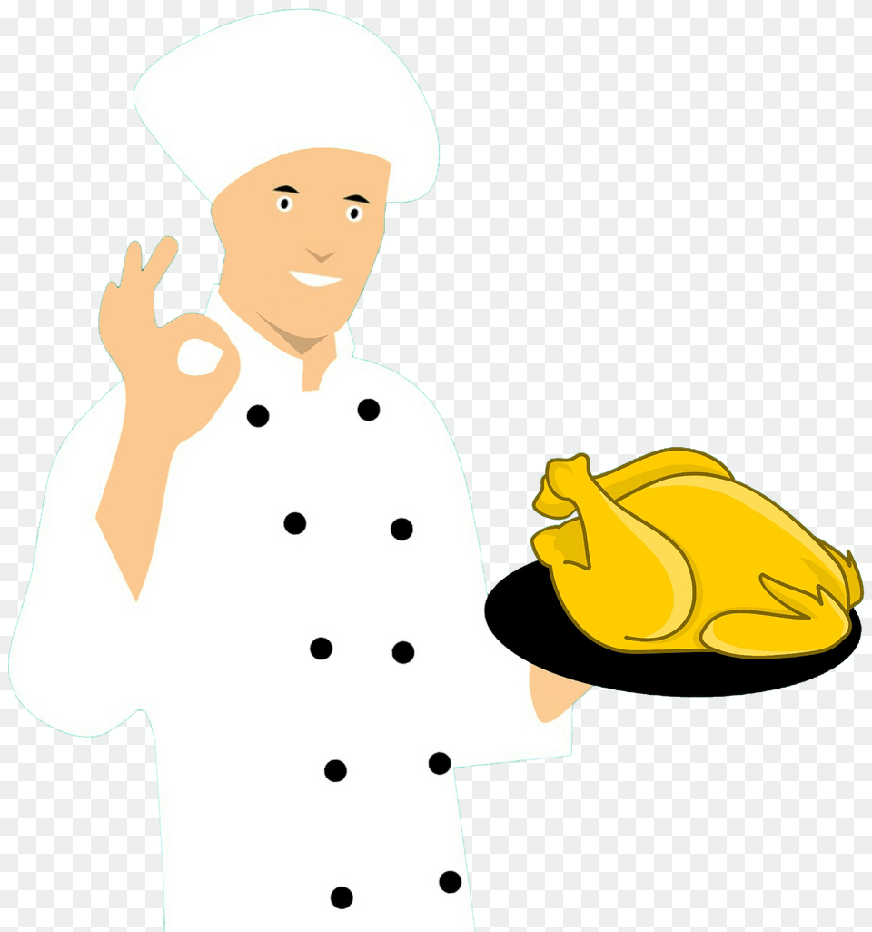Chef With Chicken Clipart, Face, Head, Person, Clothing Free Png