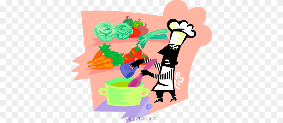 Chef With Fresh Ingredients For A Soup Royalty Vector Clip, Art, Graphics, Flower, Plant Free Png