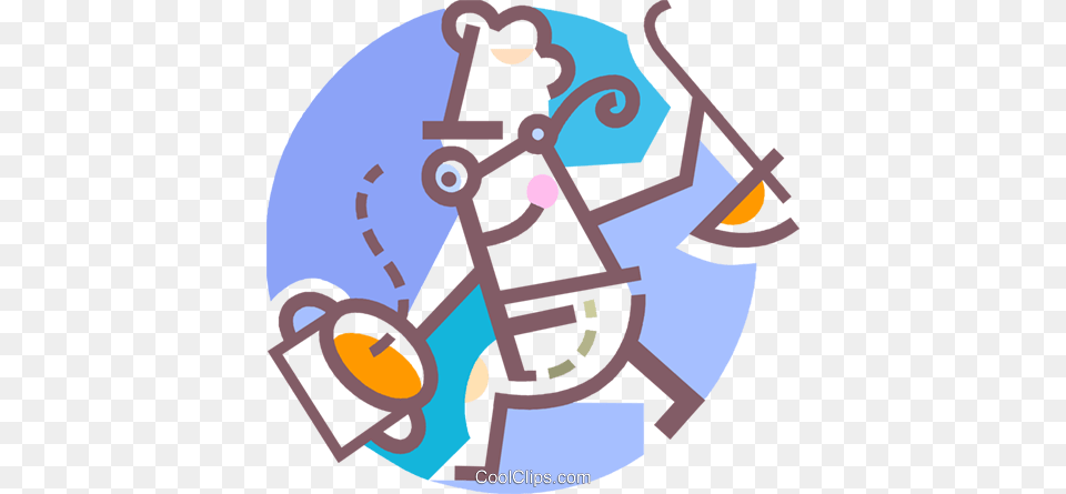 Chef With Pot And Soup Ladle Royalty Free Vector Clip Art, Graphics Png Image