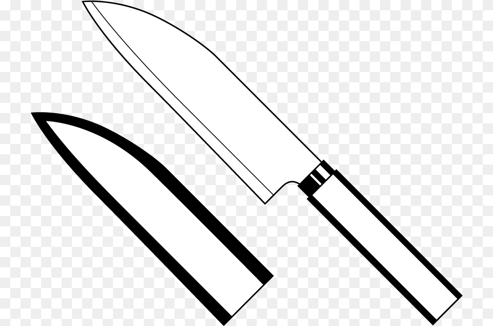 Chefs Knife Kitchen Clip Art Knife Line Art, Weapon, Blade, Dagger Free Png Download