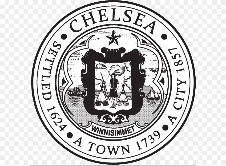 Chelsea Open Data City Of Chelsea Seal, Logo, Person, Emblem, Symbol Free Png