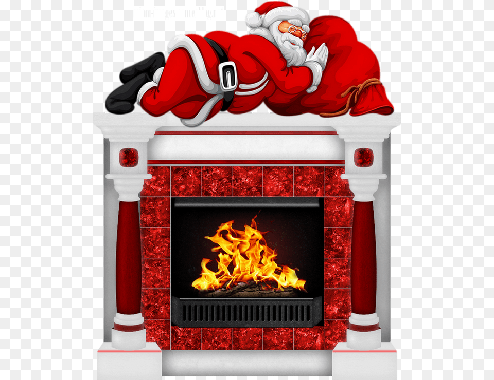 Chemine Papa Nol, Fireplace, Hearth, Indoors, Baby Free Png Download
