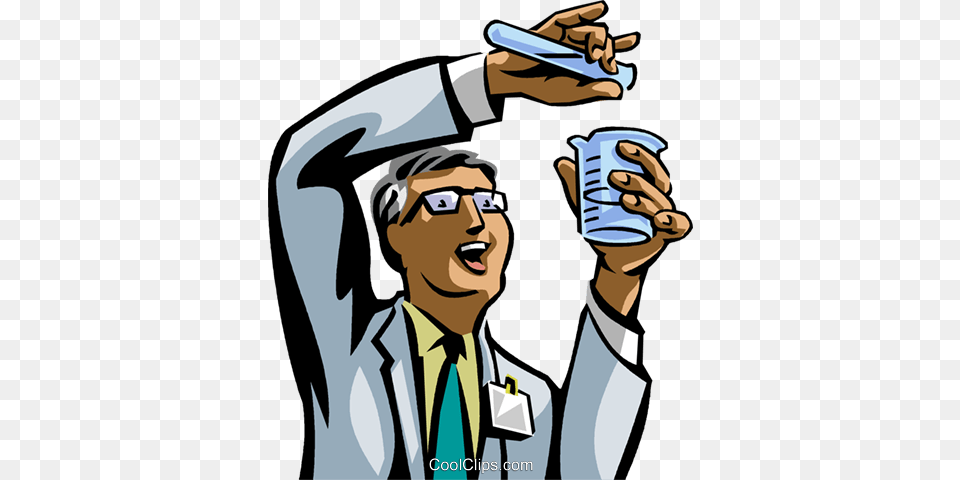 Chemist Mixing Chemicals Royalty Vector Clip Art Illustration, Person, People, Shirt, Clothing Png