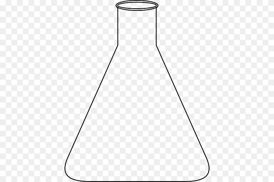 Chemistry Empty Flask Glasswares Lab Laboratory Flask Black And White, Cone, Jar Free Transparent Png