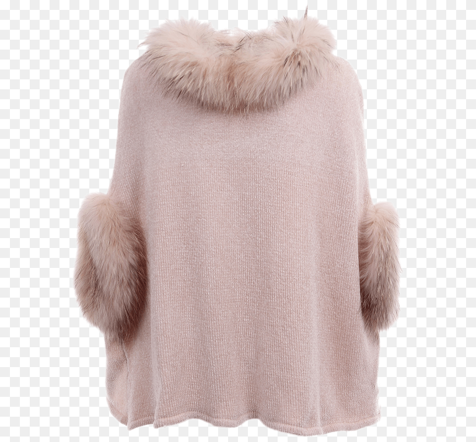 Chenille Poncho Raccoon Fur Blush Dolce Cabo Fur Clothing, Fashion, Coat, Cloak Free Png Download