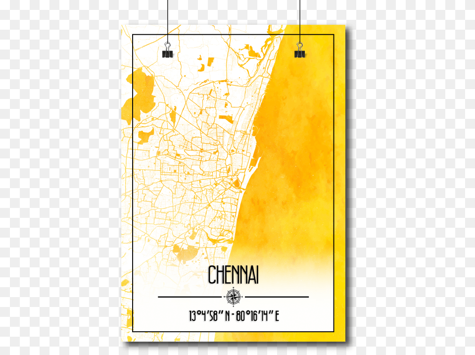 Chennai Map Wall Poster Frame Poster, Chart, Plot, Atlas, Diagram Free Png Download