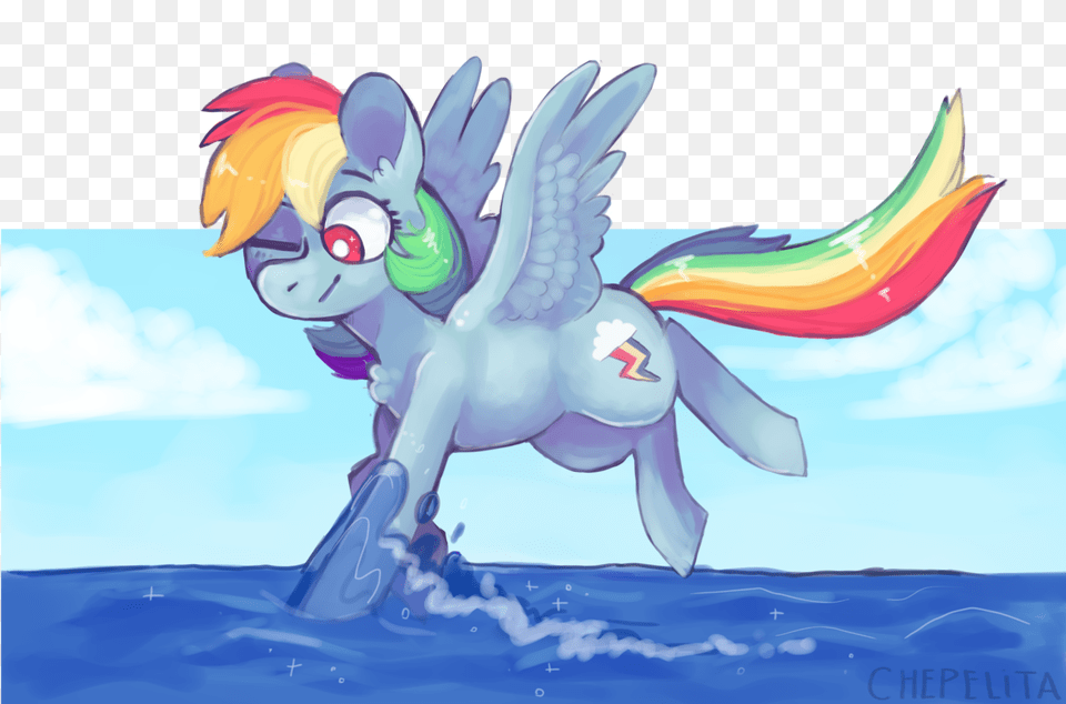 Chepelitaxd Ocean Rainbow Dash Safe Simple Background Ocean, Cartoon Free Png
