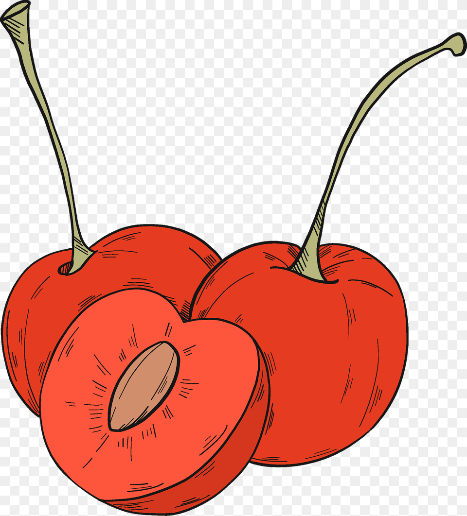 Cherries Clipart, Cherry, Food, Fruit, Plant Png