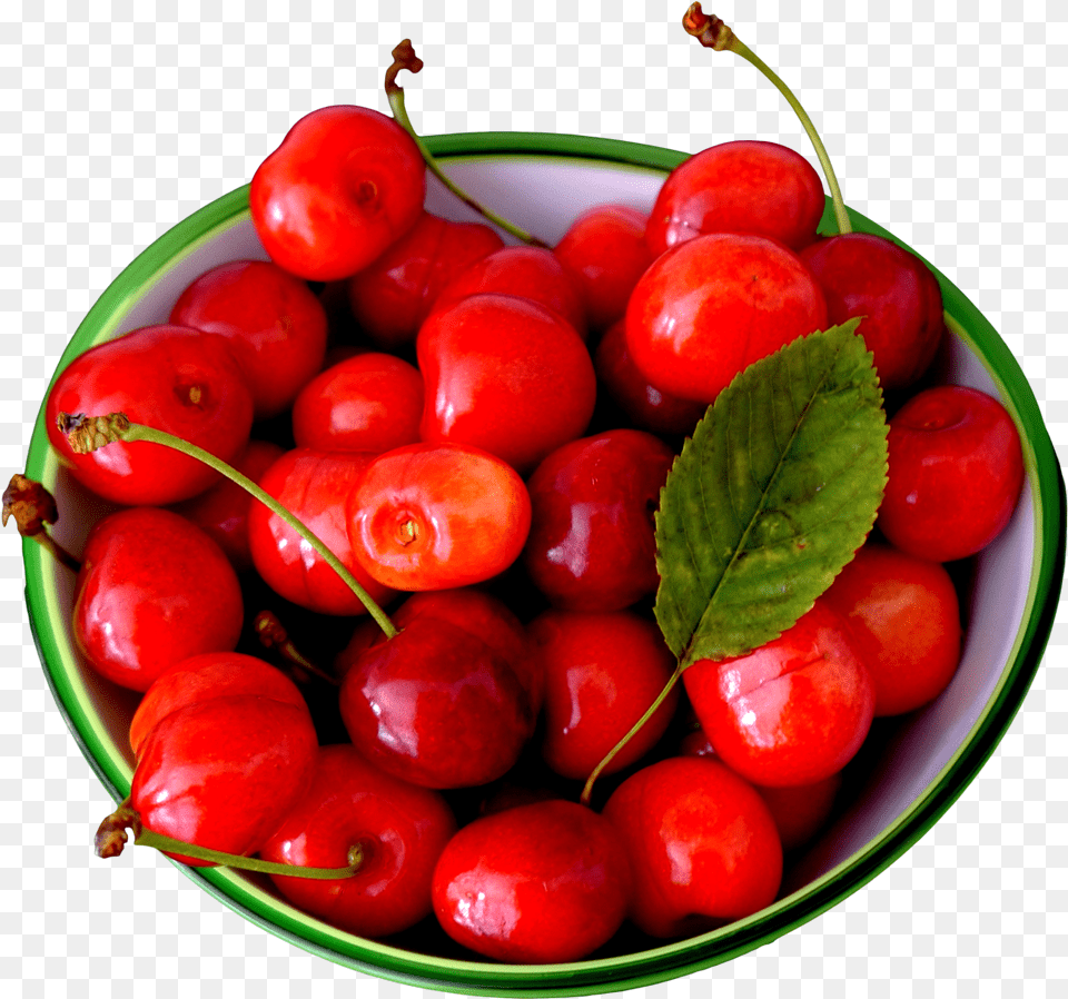 Cherries In Bowl Cherry, Food, Fruit, Plant, Produce Png