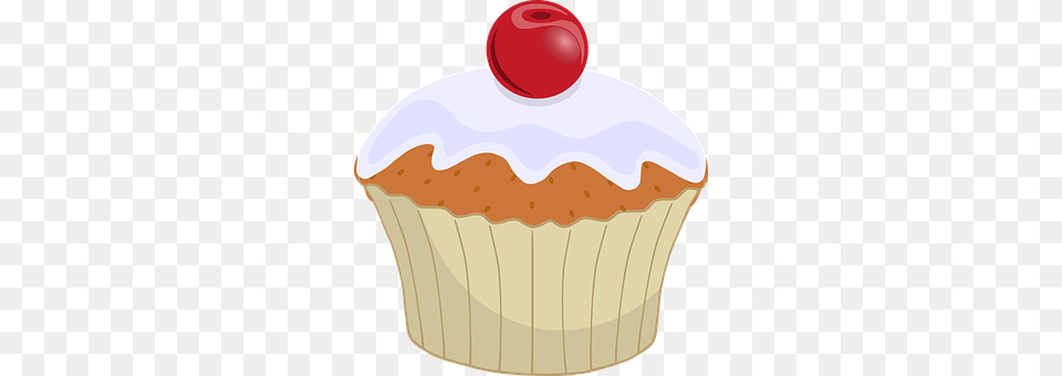 Cherry Cake, Cream, Cupcake, Dessert Free Transparent Png