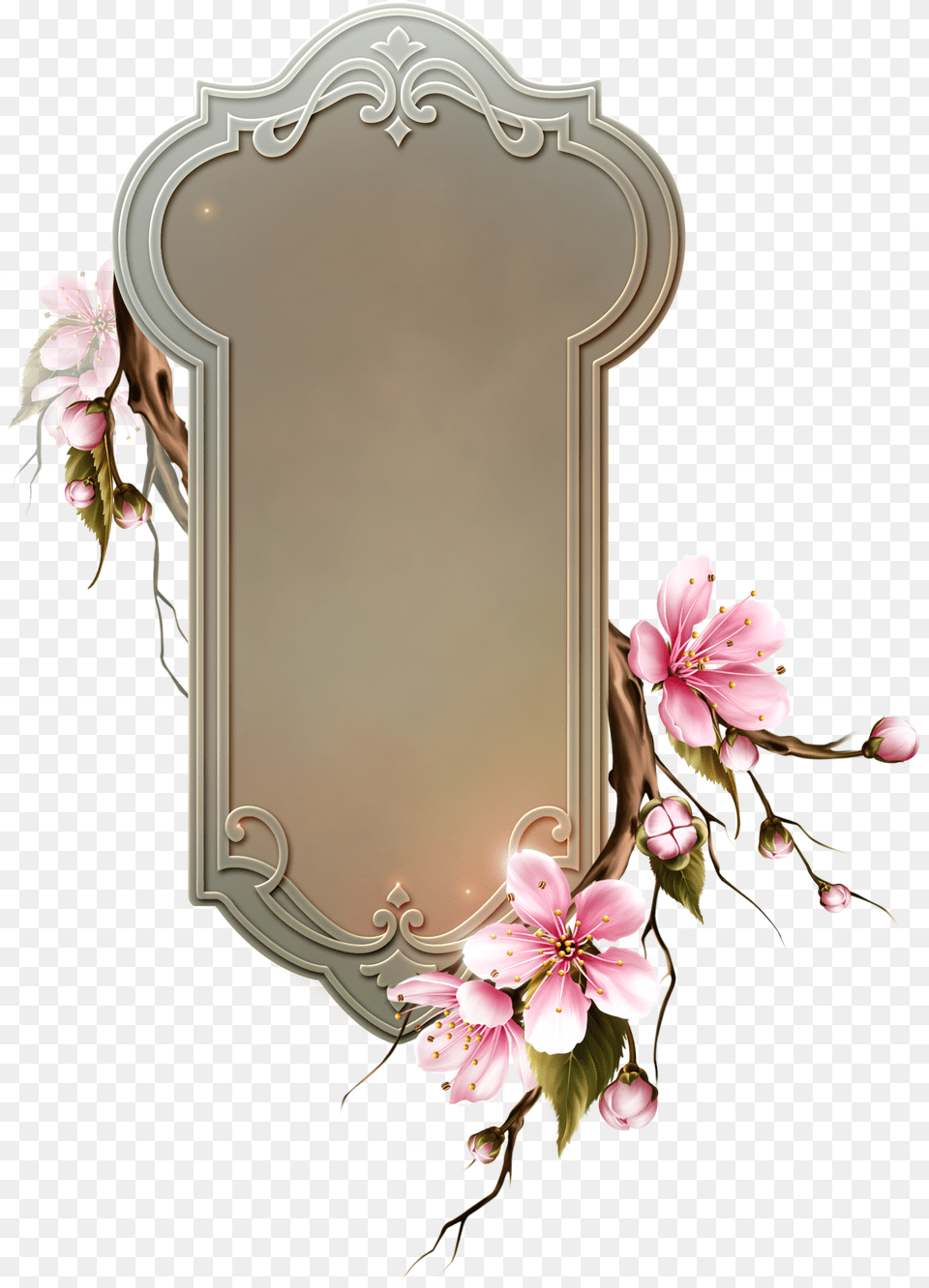 Cherry Blossom, Mirror, Flower, Plant, Photography Png Image