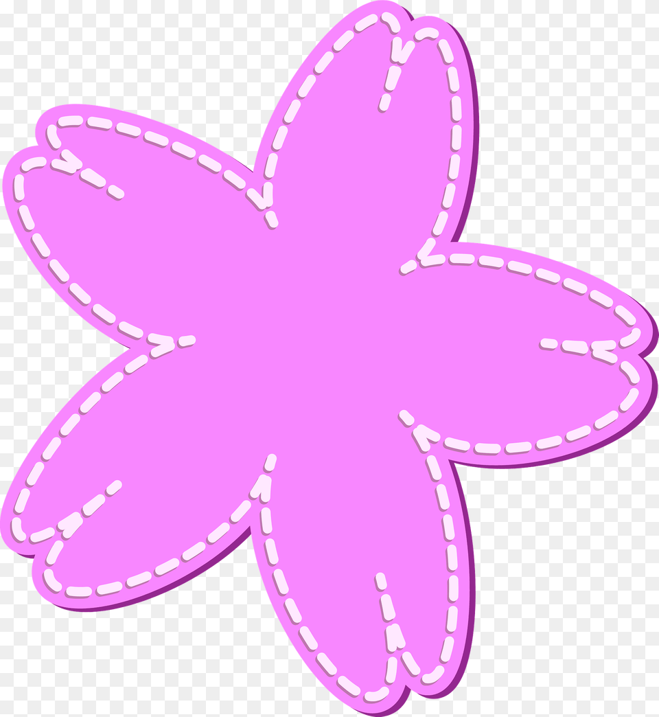 Cherry Blossom Applique Clipart, Pattern, Purple, Flower, Plant Free Png