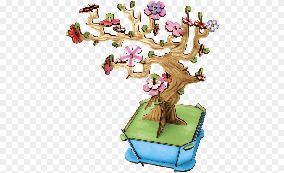 Cherry Blossom Bonsai Tree Cartoon, Plant, Potted Plant, Flower, Art Free Png Download