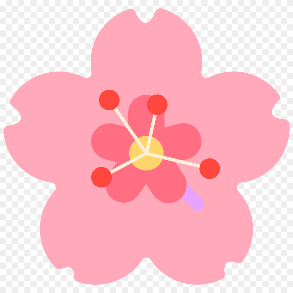 Cherry Blossom Emoji Clipart, Flower, Plant, Anther Free Png
