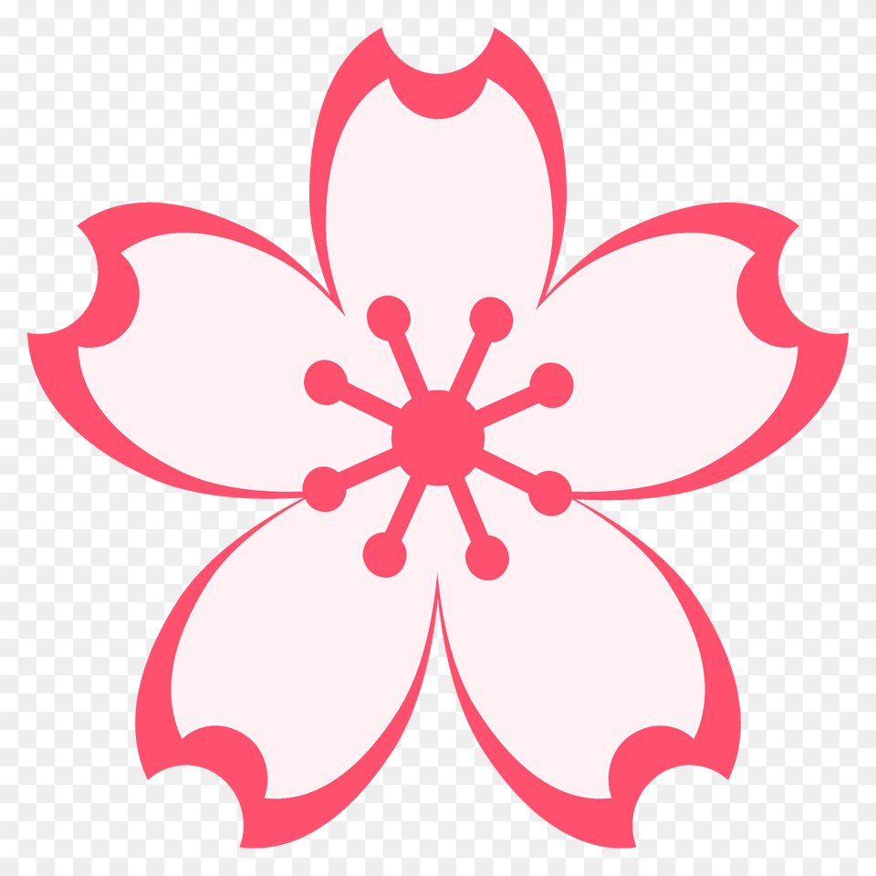 Cherry Blossom Emoji Clipart, Flower, Plant, Petal, Hibiscus Png Image