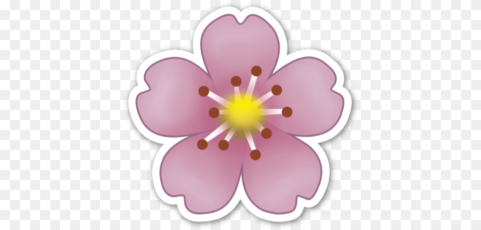 Cherry Blossom Emojistickerscom Festa De Aniversrio Flower Emoji Sticker, Anther, Plant, Petal, Anemone Free Transparent Png