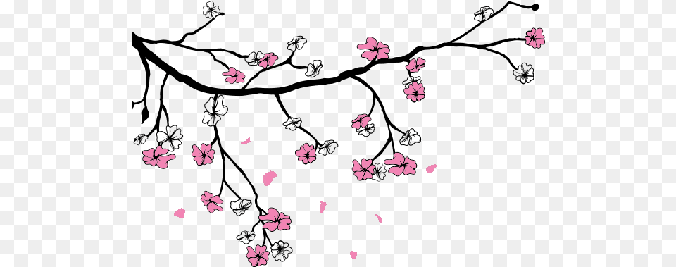 Cherry Blossom Or Sakura Japanese Vinyls Wall Decal, Flower, Petal, Plant, Purple Free Transparent Png