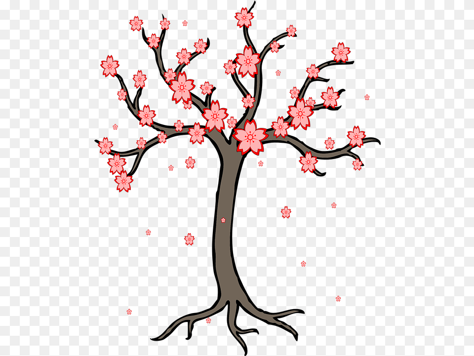 Cherry Blossom Tree Bare Tree Clipart, Art, Flower, Plant, Leaf Png Image