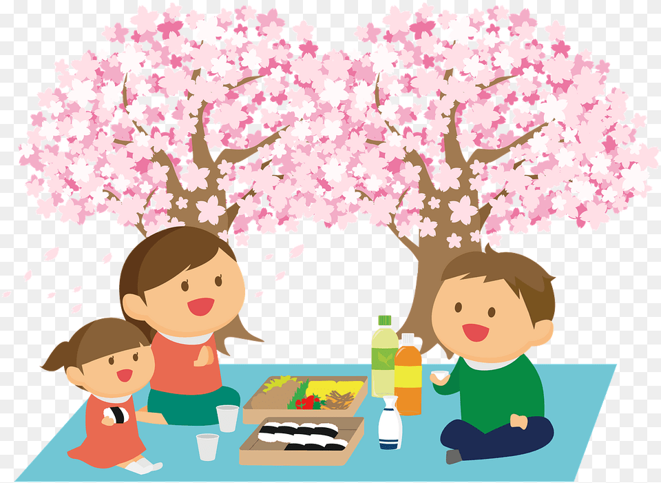 Cherry Blossom Viewing Cherry Blossom Viewing Cartoon, Flower, Plant, Baby, Person Png