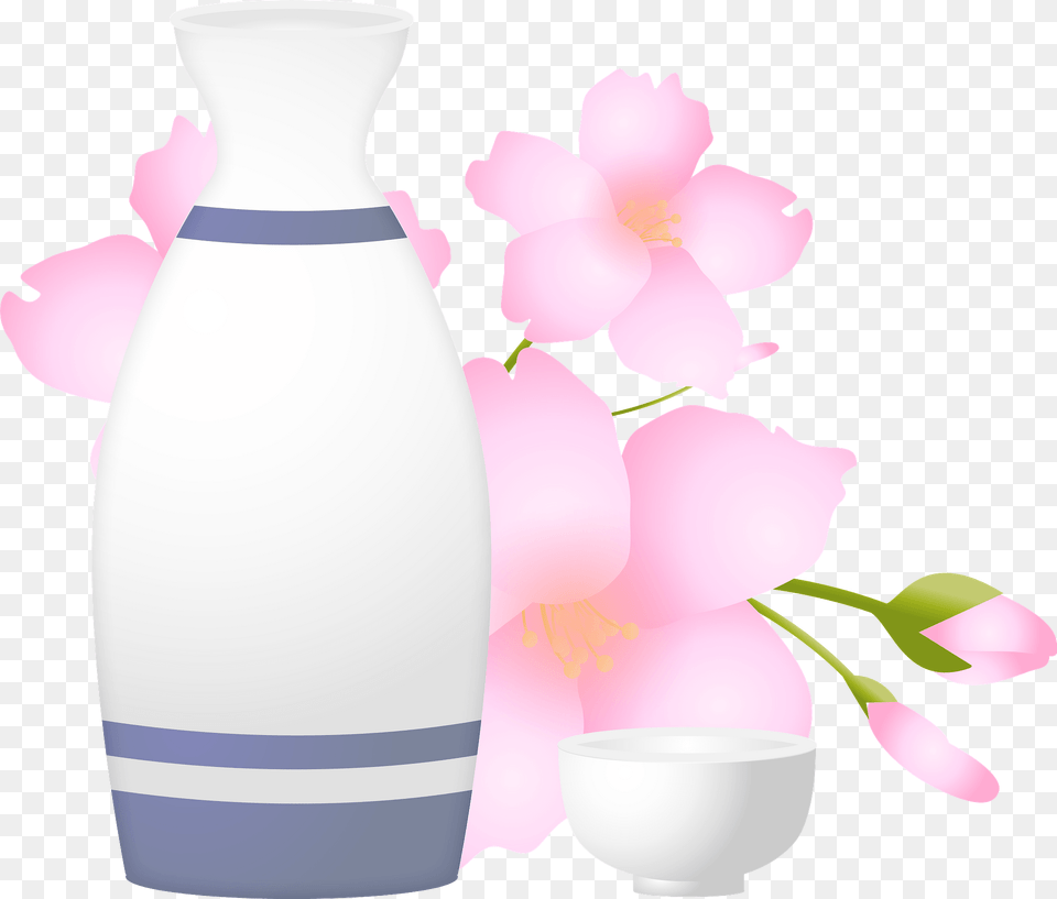 Cherry Blossoms And Sake Clipart, Vase, Pottery, Jar, Flower Free Transparent Png
