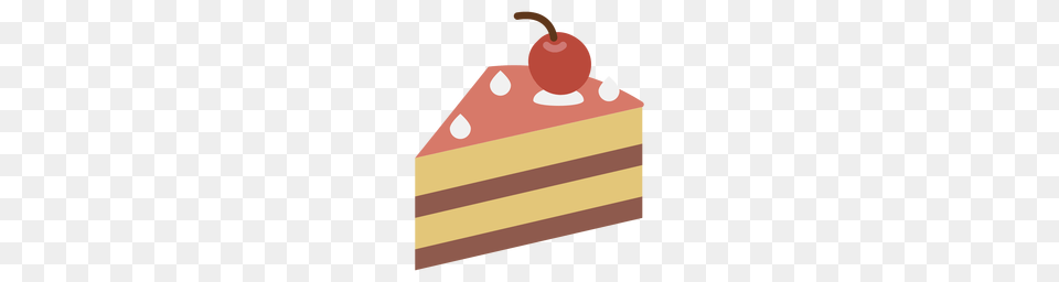 Cherry Cake Slice Icon, Food, Dessert, Torte, Produce Png Image
