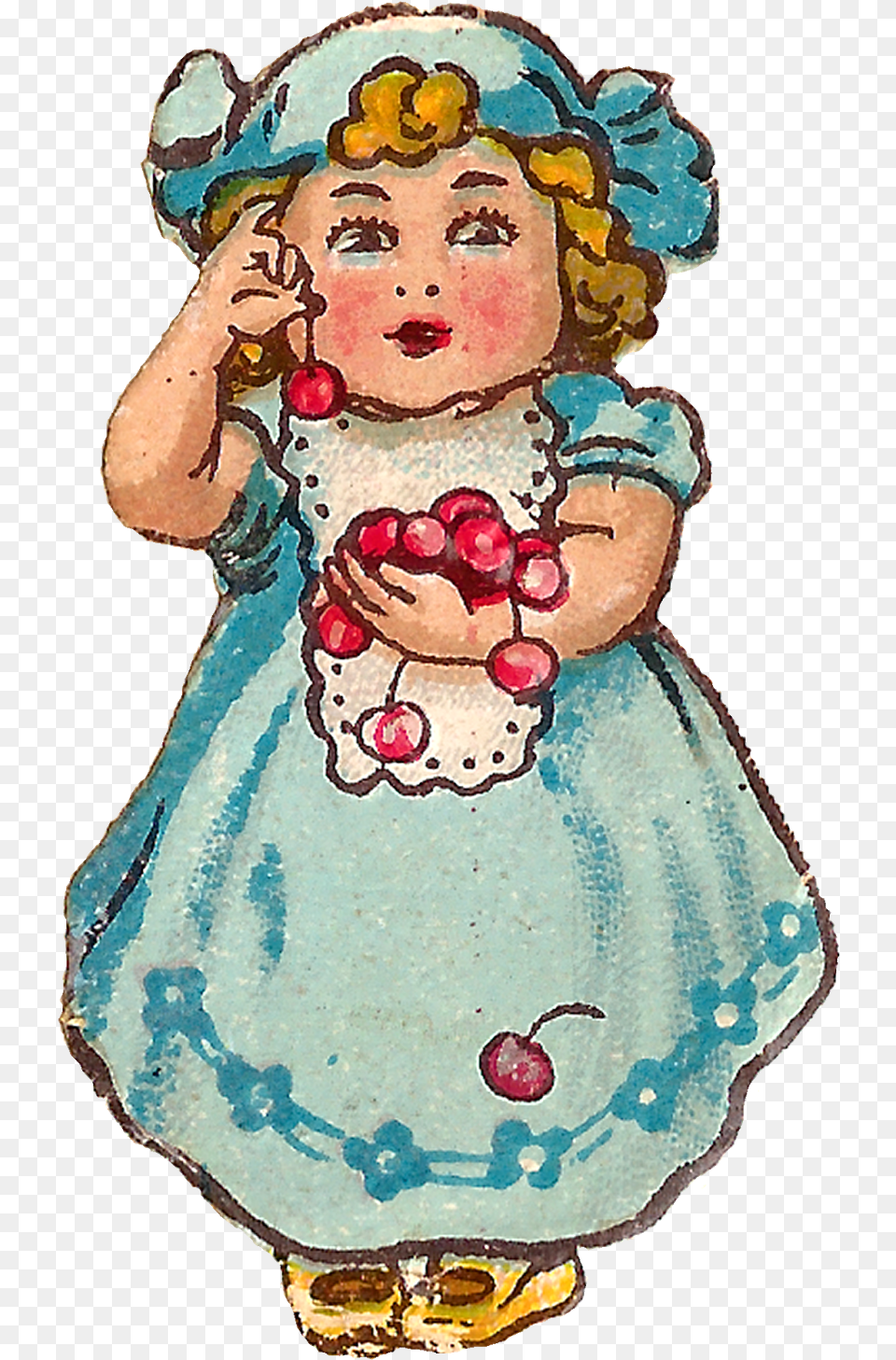 Cherry Clipart Vintage Girl With Cherry Clipart, Baby, Person, Face, Head Png
