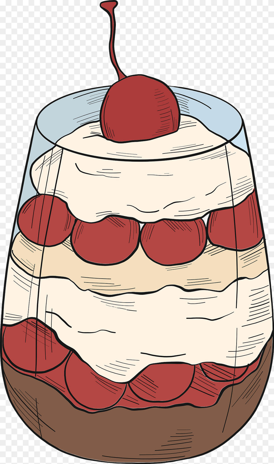 Cherry Dessert Clipart, Person, Food, Cream, Fruit Png Image