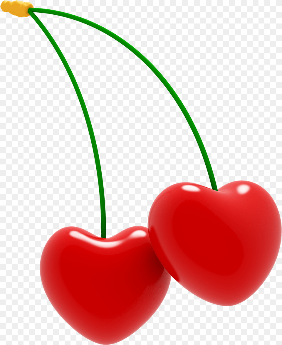 Cherry Heart Gratis Cherry Love Cute Cherry Food, Fruit, Plant, Produce Free Transparent Png