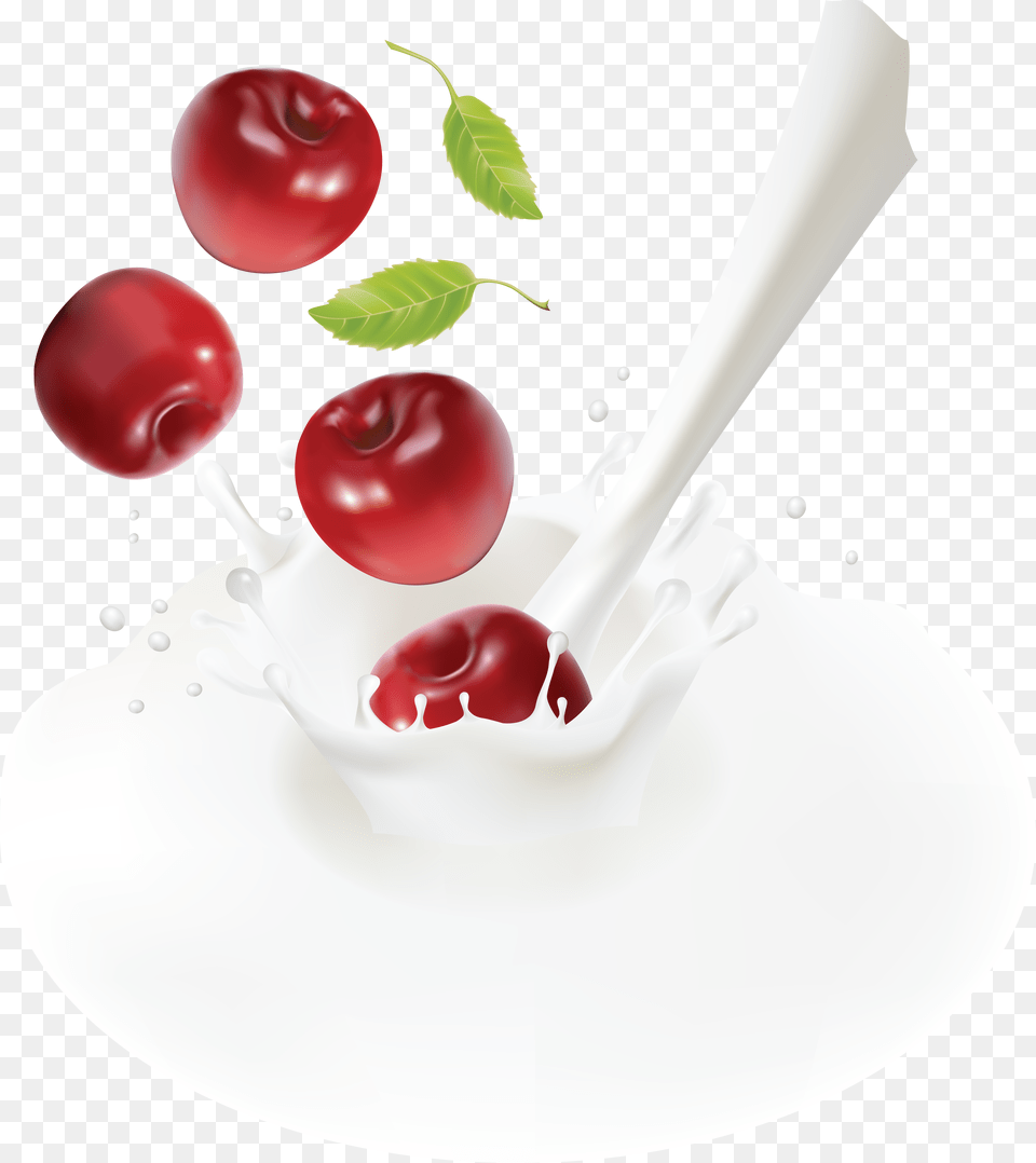 Cherry Image Yogurt Vector, Food, Fruit, Plant, Produce Free Transparent Png