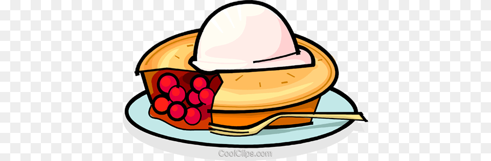 Cherry Pie With Ice Cream Royalty Vector Clip Art, Clothing, Hat, Food, Meal Free Transparent Png