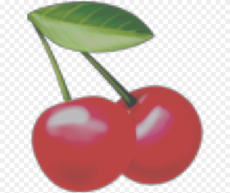 Cherry Red Fruit Emoji Redaesthetic Aesthetic Cherry, Food, Plant, Produce Png Image