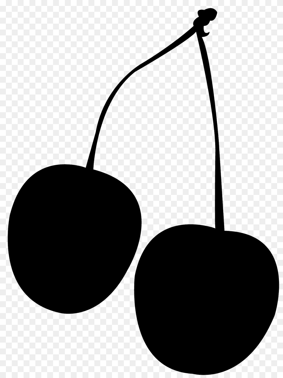 Cherry Silhouette, Food, Fruit, Plant, Produce Free Transparent Png