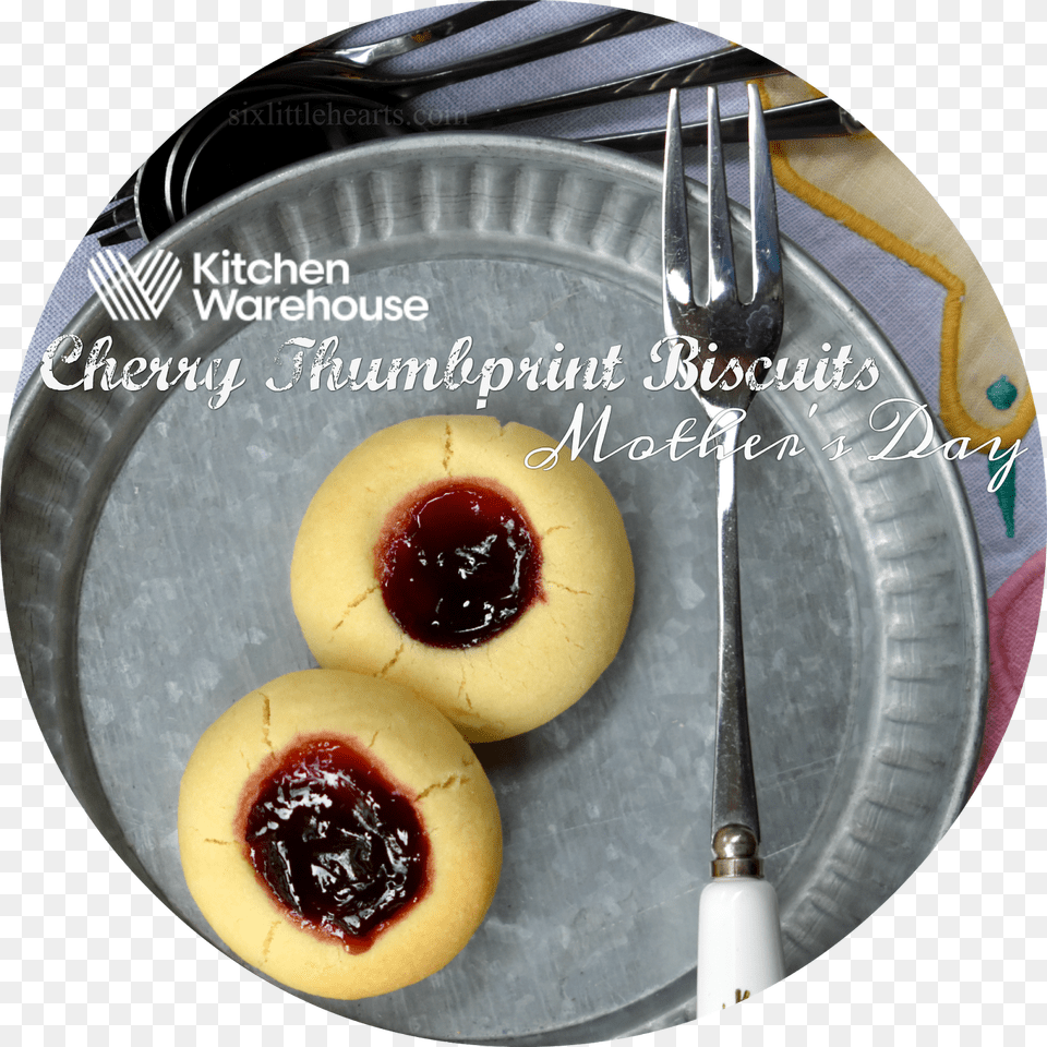 Cherry Thumbprint Biscuits A Special Mother S Day Soul Cake, Cutlery, Fork, Meal, Food Png Image