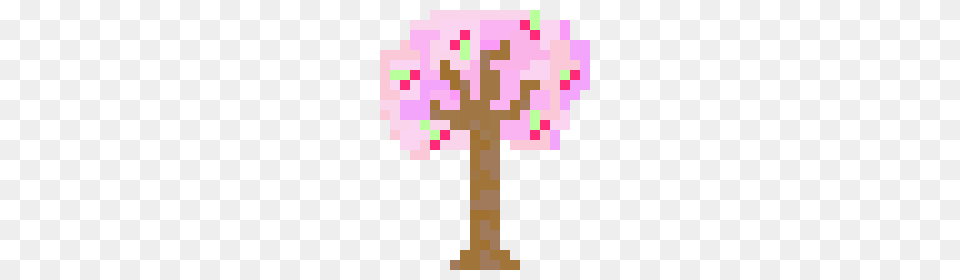 Cherry Tree Pixel Art Maker, Flower, Plant, Cross, Symbol Free Png Download