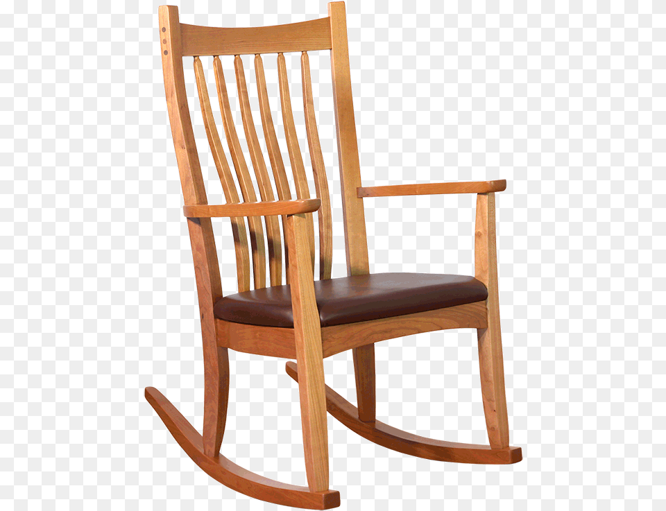 Cherry Wooden Rocking Chair Wooden Rocking Chair, Furniture, Rocking Chair Png Image