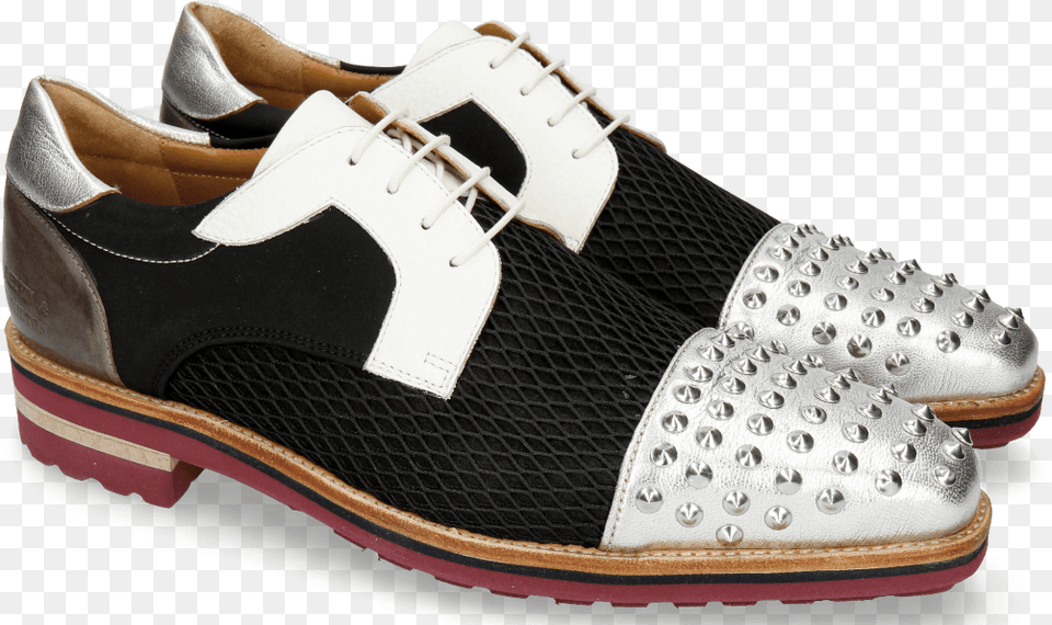 Cherso Silver Net Black Milled White Shoe, Clothing, Footwear, Sneaker Free Transparent Png