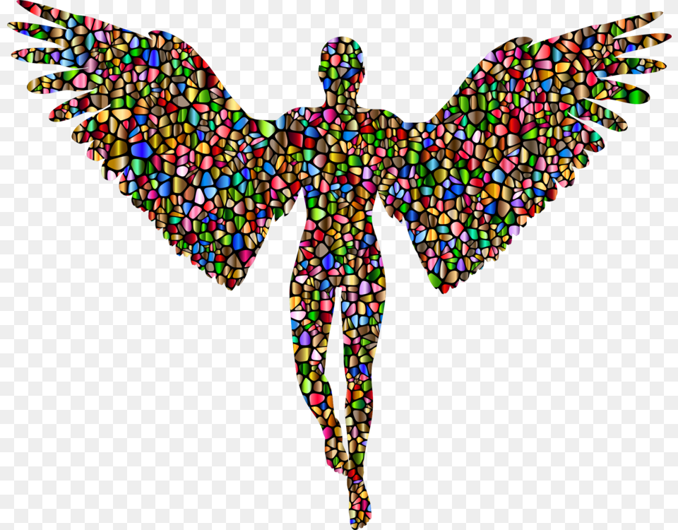 Cherub Angel Silhouette Supernatural God, Art, Mosaic, Tile, Baby Png Image