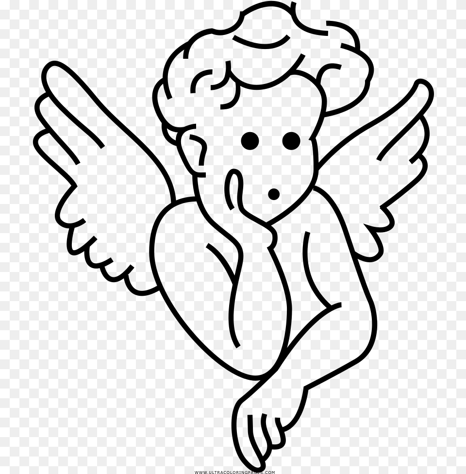 Cherub Coloring, Gray Free Png Download