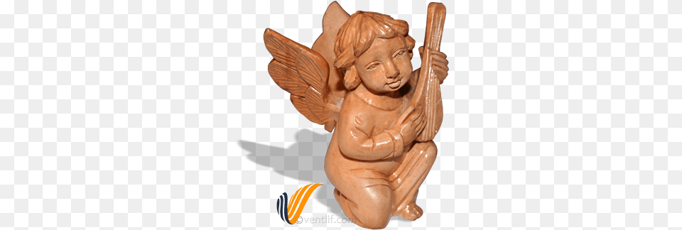 Cherub Musician With Cello Instrument Wood Carving Cello, Baby, Person, Figurine Free Png
