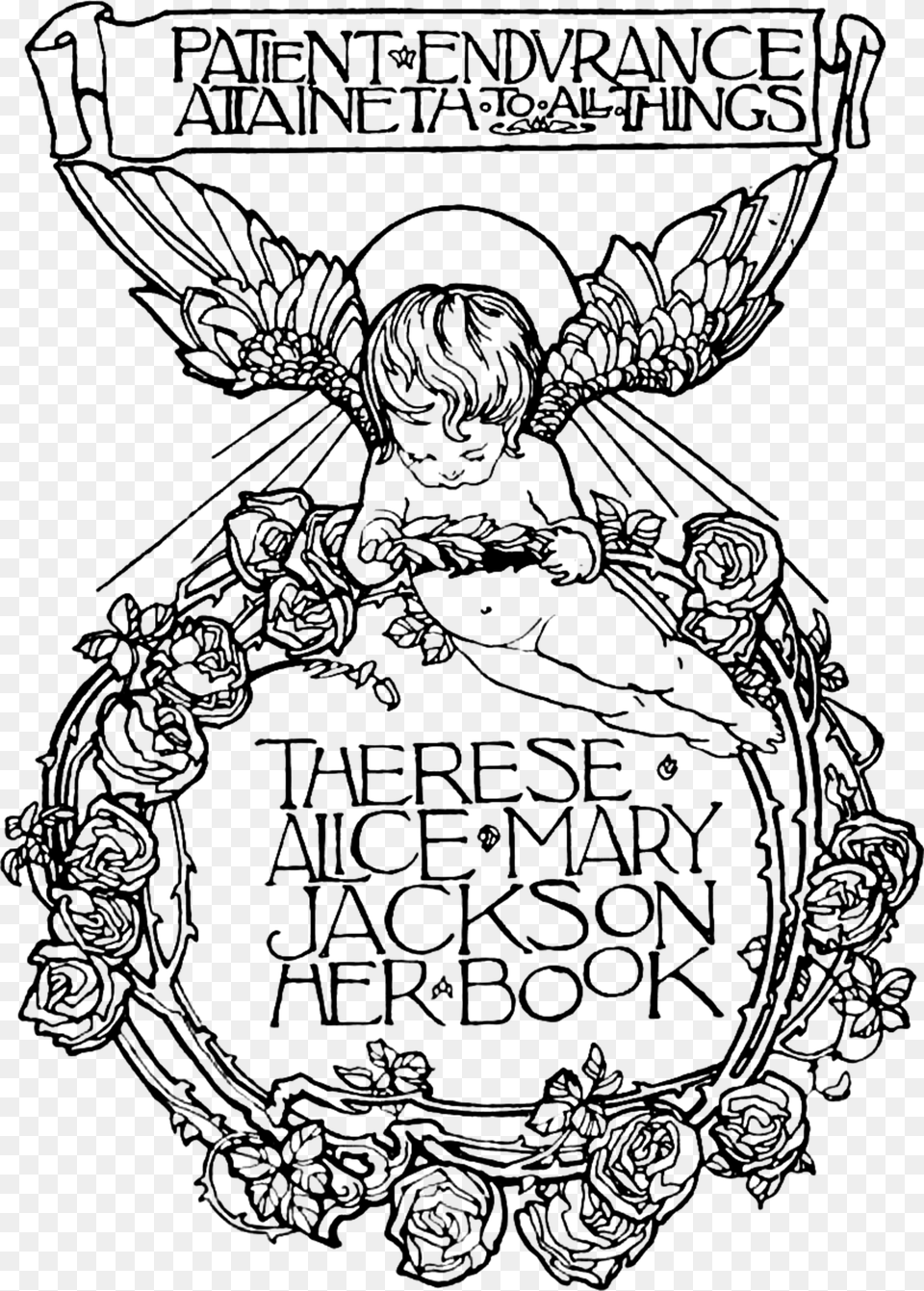 Cherub Rose Wreath Ex Libris, Lighting, Silhouette Free Transparent Png