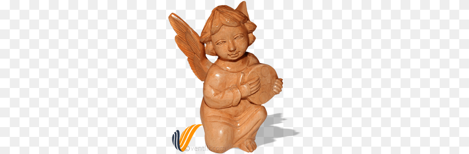 Cherub Tambourine Musician Wood Carving Wood Carving, Baby, Person, Figurine Png Image