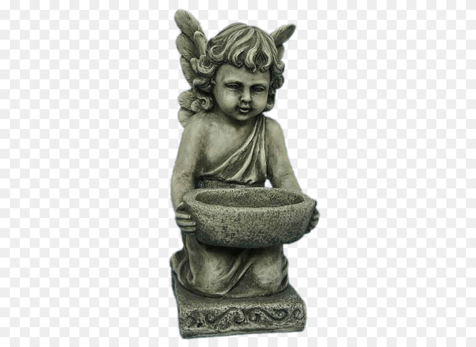 Cherub With Water Bowl, Architecture, Art, Fountain, Person Free Png Download