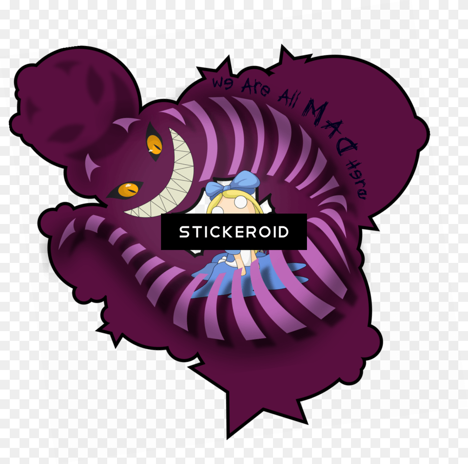Cheshire Cat Alice Cartoons In Wonderland Illustration, Purple, Art, Graphics Png Image