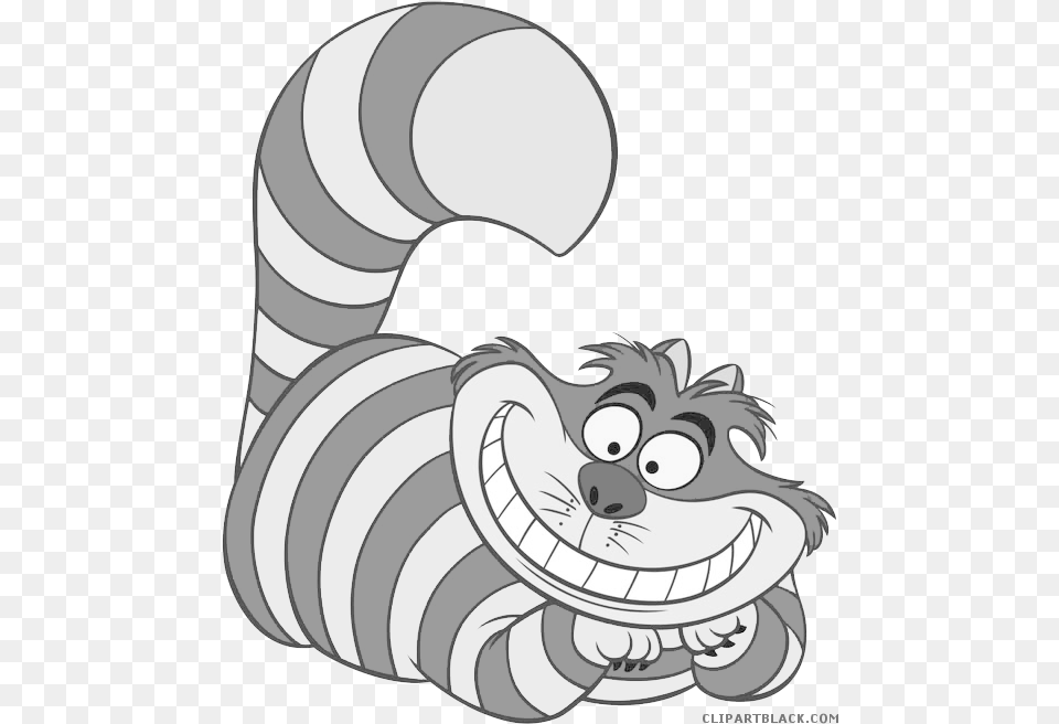 Cheshire Cat Animal Black White Images Alice And Wonderland Clipart, Symbol, Text, Device, Grass Free Png