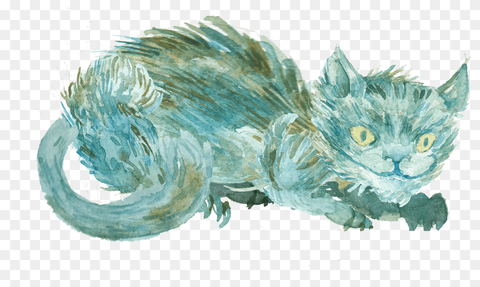 Cheshire Cat In The Hallway Aquma Watercolor Paint, Animal, Mammal, Pet, Fish Free Transparent Png