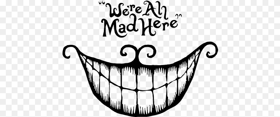 Cheshire Cat Smile Clipart, Gray Free Transparent Png