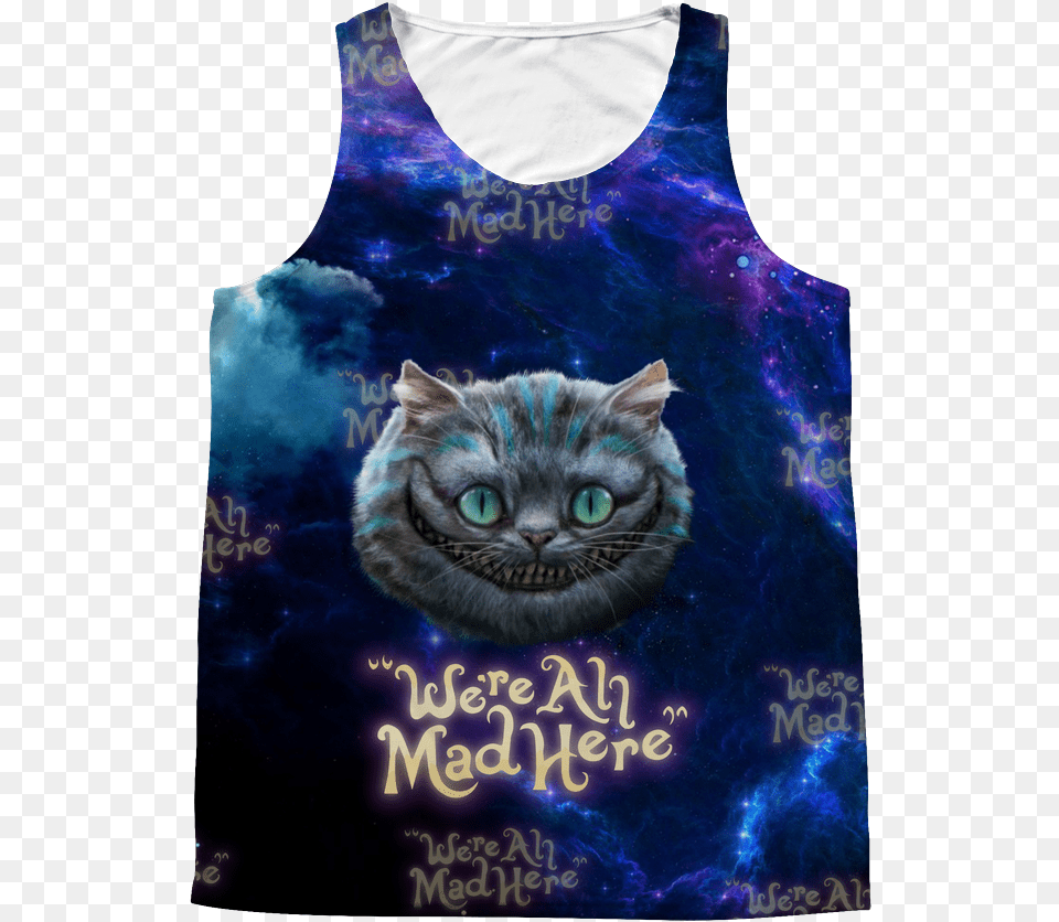 Cheshire Cat Tank Top Active Tank, Clothing, Vest, Animal, Mammal Free Png Download