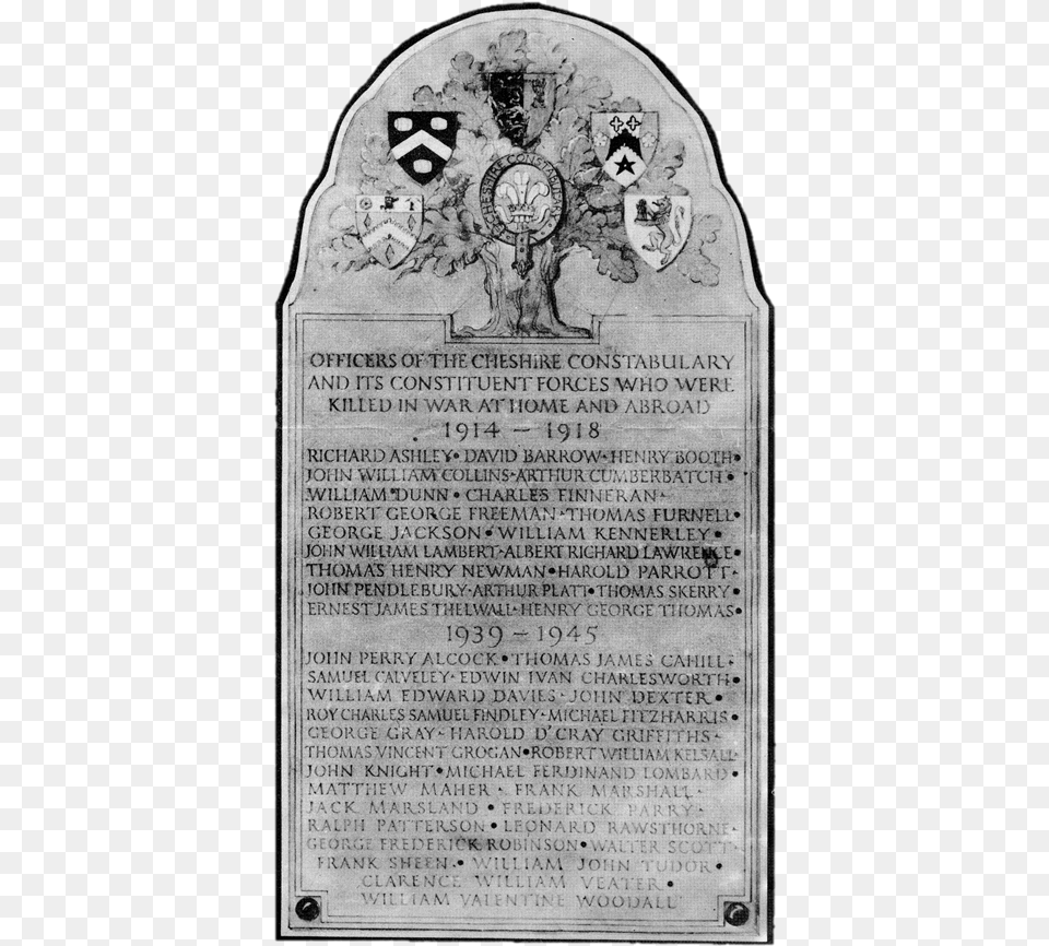 Cheshire Police War Memorial Cheshire Police War Memorial Document, Gravestone, Tomb, Book, Publication Free Png Download